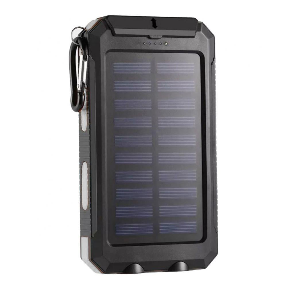 Premium Power Bank 20000mAh Solar Ladegerät | Tragbarer Externer Akku mit 5V Schnellaufladung und super heller Taschenlampe für Smartphones, Apple iPhone, Samsung, iOS & Android unterwegs