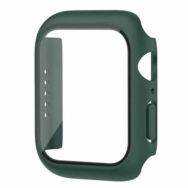 Hochwertige Glasabdeckung-Hülle & Case für Apple Watch Serie 9/8/7/6/SE/5: 44mm, 40mm, 41mm, 45mm, 42mm, 38mm | Cover