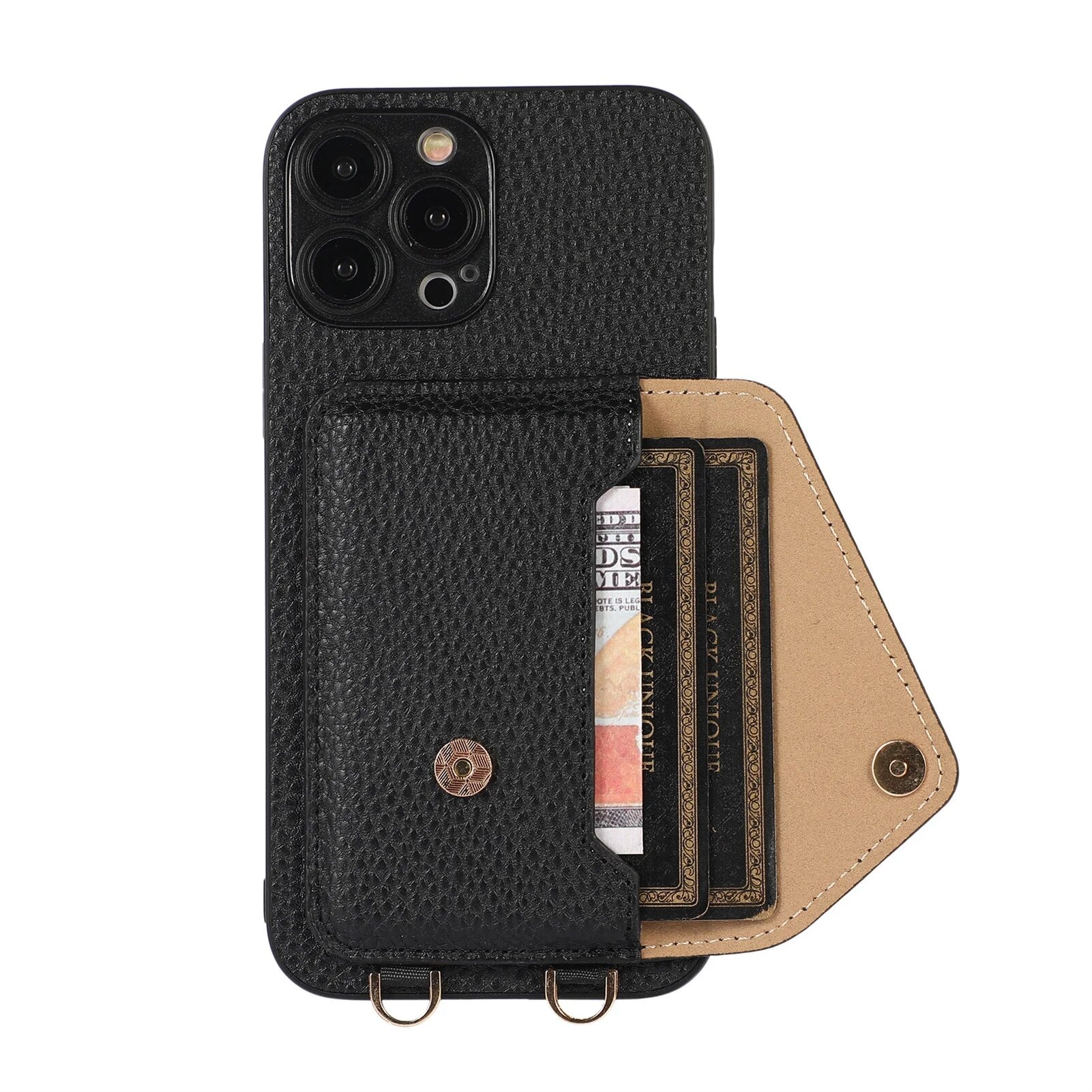 Hochwertige Crossbody-Brieftaschen-Ledertasche mit Kartenhalter und Portemonnaie-Funktion | Apple iPhone-Hülle mit Umhängeband und Geldbörsenfunktion - Phone Heaven Zone