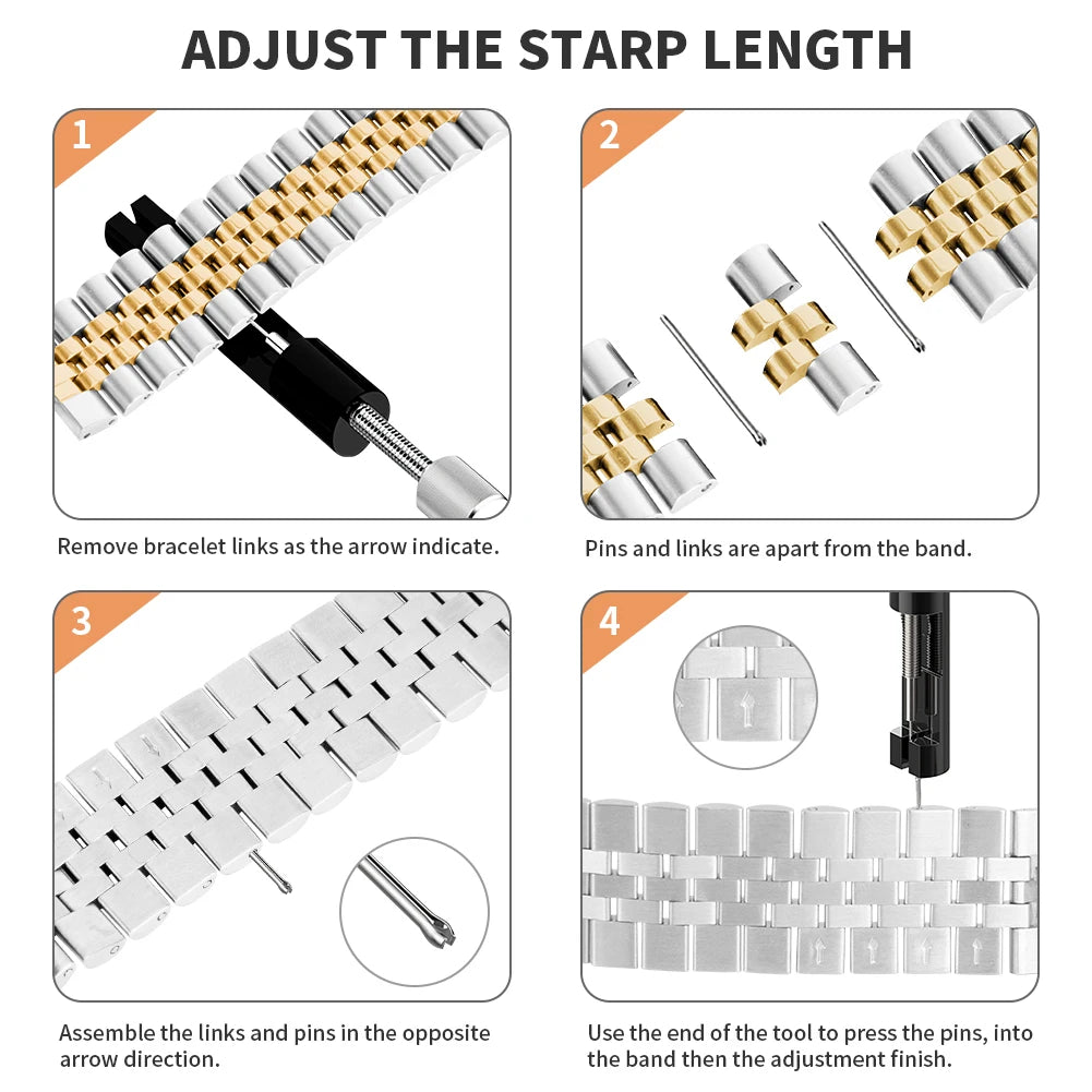 Metallband für Apple Watch 49mm, 45mm, 44mm, 42mm, 41mm, 40mm | Premium Edelstahl Armband für iWatch Ultra/9/8/7/6/5/4/3/SE