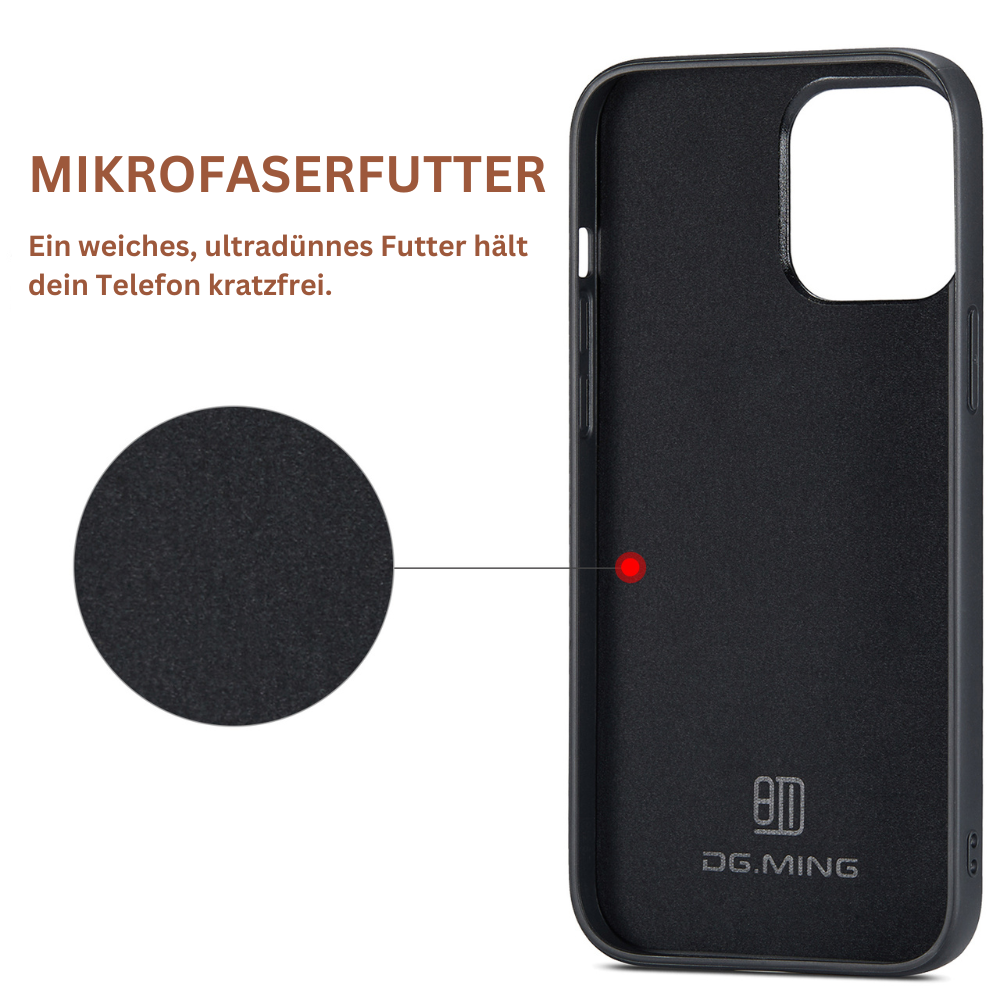 Premium 2-in-1 Magnetisches Geldbörse Leder Apple iPhone Hülle DG.MING