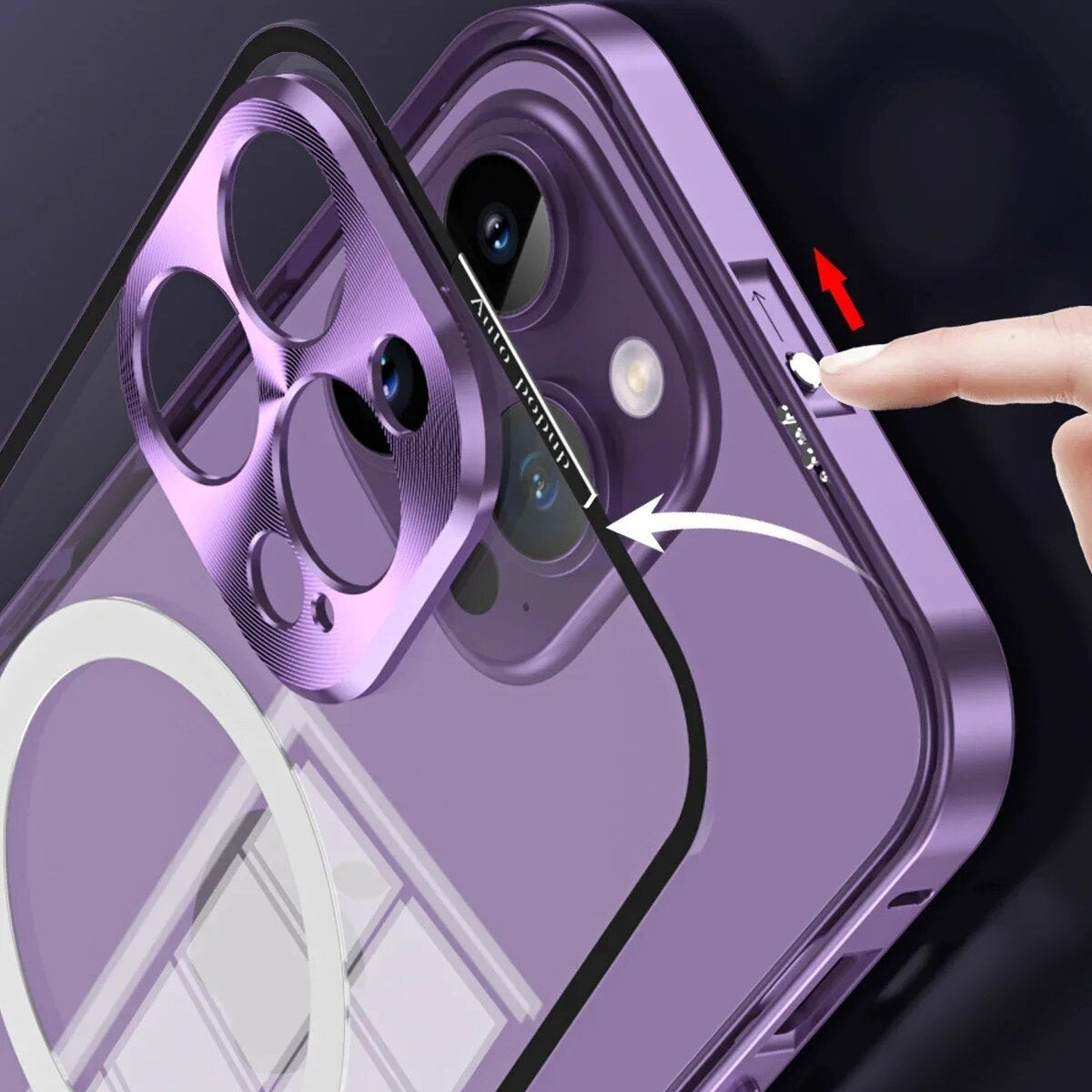 Luxus Ultra-Dünne iPhone Hülle mit MagSafe, 360° Vollschutz-Abdeckung, gehärtete magnetische Adsorption Case | Glasobjektiv-Kameraschutzabdeckung, Panzer-Schutzhülle, Stoßfest und Stilvolle Handyhülle für Apple iPhone 15/14/13/12 Pro Max Plus Mini - Phone Heaven Zone