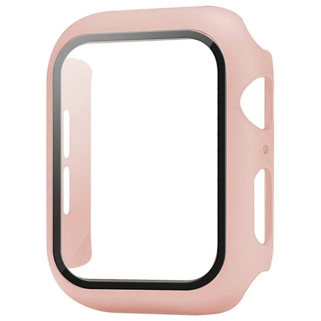 Hochwertige Glasabdeckung-Hülle & Case für Apple Watch Serie 9/8/7/6/SE/5: 44mm, 40mm, 41mm, 45mm, 42mm, 38mm | Cover