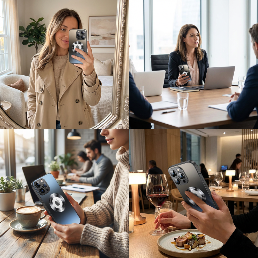 Hochwertige Matte Magnetische iPhone-Hülle mit MagSafe Case für Apple iPhone 17/17 Air, 16/16e, 15, 14, 13 Pro Max Plus | Glasobjektiv-Kameraschutzabdeckung, Panzer-Schutzhülle, Stoßfest und Stilvolle Handyhülle | Tasche in limitierter Auflage