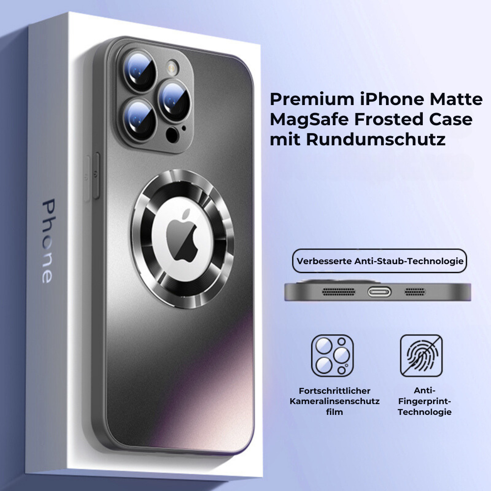 Hochwertige Matte Magnetische iPhone-Hülle mit MagSafe Case für Apple iPhone 17/17 Air, 16/16e, 15, 14, 13 Pro Max Plus | Glasobjektiv-Kameraschutzabdeckung, Panzer-Schutzhülle, Stoßfest und Stilvolle Handyhülle | Tasche in limitierter Auflage