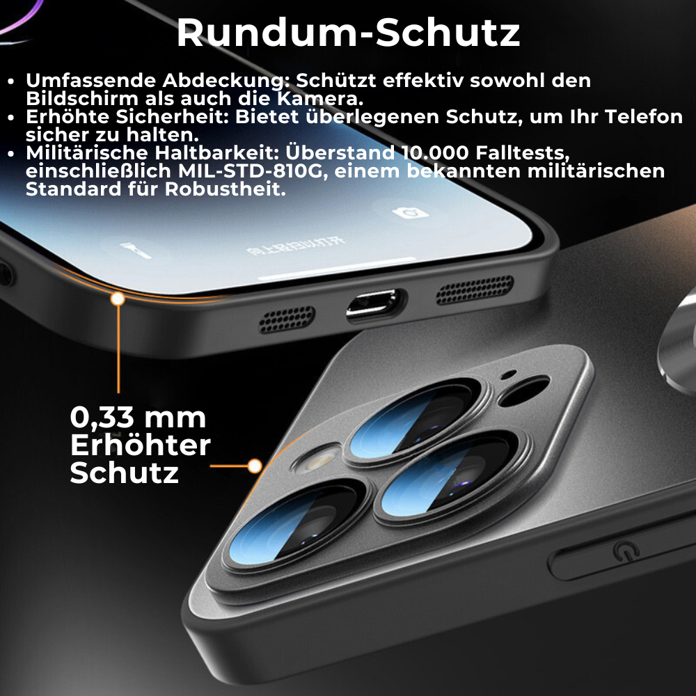 Hochwertige Matte Magnetische iPhone-Hülle mit MagSafe Case für Apple iPhone 17/17 Air, 16/16e, 15, 14, 13 Pro Max Plus | Glasobjektiv-Kameraschutzabdeckung, Panzer-Schutzhülle, Stoßfest und Stilvolle Handyhülle | Tasche in limitierter Auflage