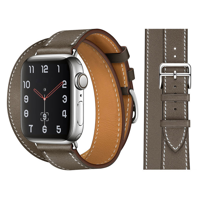Premium Echtes Leder Armband für Apple Watch: 49mm, 45mm, 44mm, 42mm, 41mm, 40mm, Damen/Herren, iWatch Ultra/9/8/7/6/5/4/SE