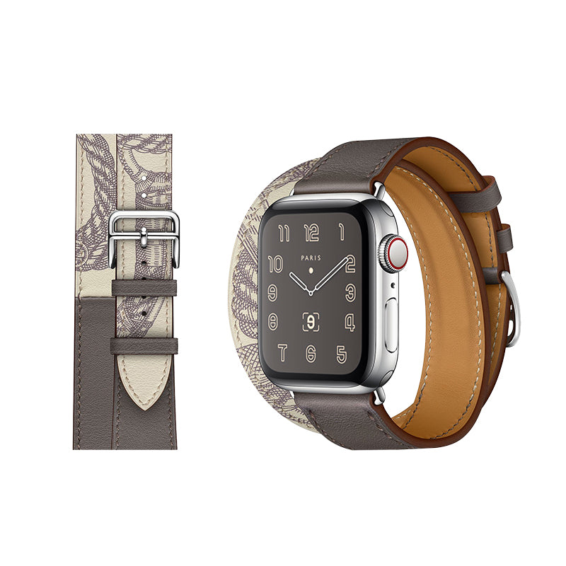 Premium Echtes Leder Armband für Apple Watch: 49mm, 45mm, 44mm, 42mm, 41mm, 40mm, Damen/Herren, iWatch Ultra/9/8/7/6/5/4/SE