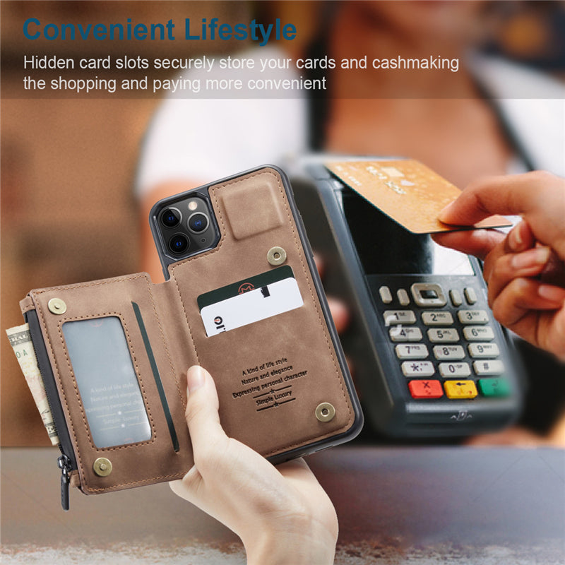 Hochwertiges Kartenfach Handy Hülle | MagSafe, Abdeckung, iPhone 15/14/13/12/11 Pro Max | 360 Grad Schutz, Wallet Design
