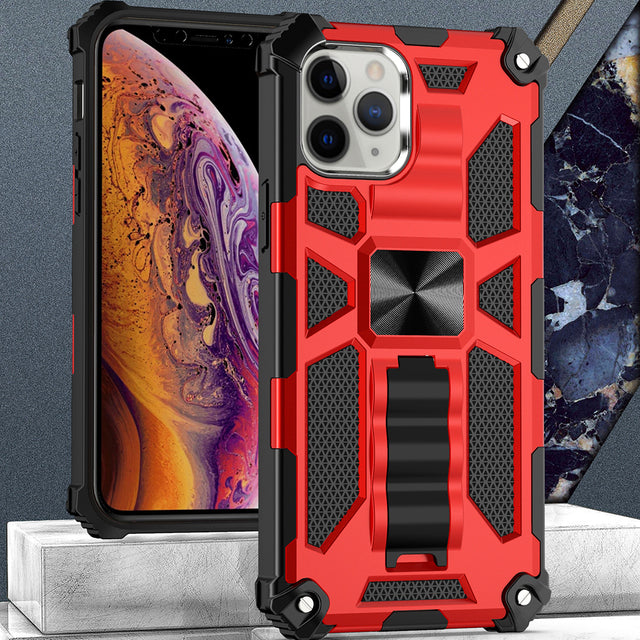 Hochwertige Hybrid-Militärpanzerung iPhone-Hülle MagSafe Case für Apple iPhone 15/14/13/12 Pro Max Plus mit eingebautem Ständer, Tarnung-Cover, Kamera-Rundumschutz und Bildschirmschutz Handyhülle - Phone Heaven Zone