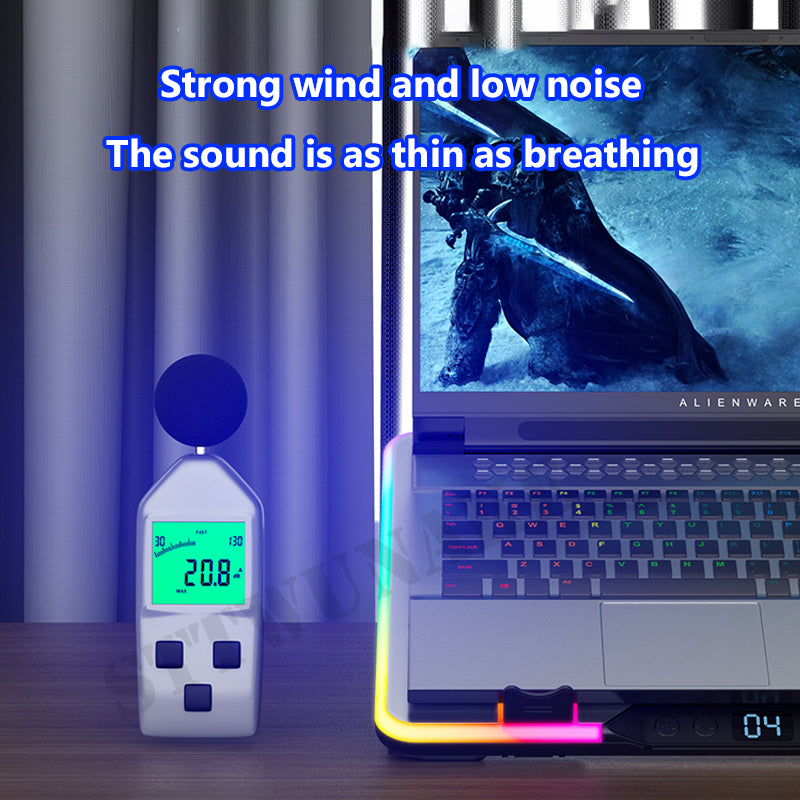 Premium Qualität Jomaa RGB Gaming Laptop Stand | Luftkühler Notebook-Halter mit 6 Lüftern | Basis geeignet für 12-17 Laptops