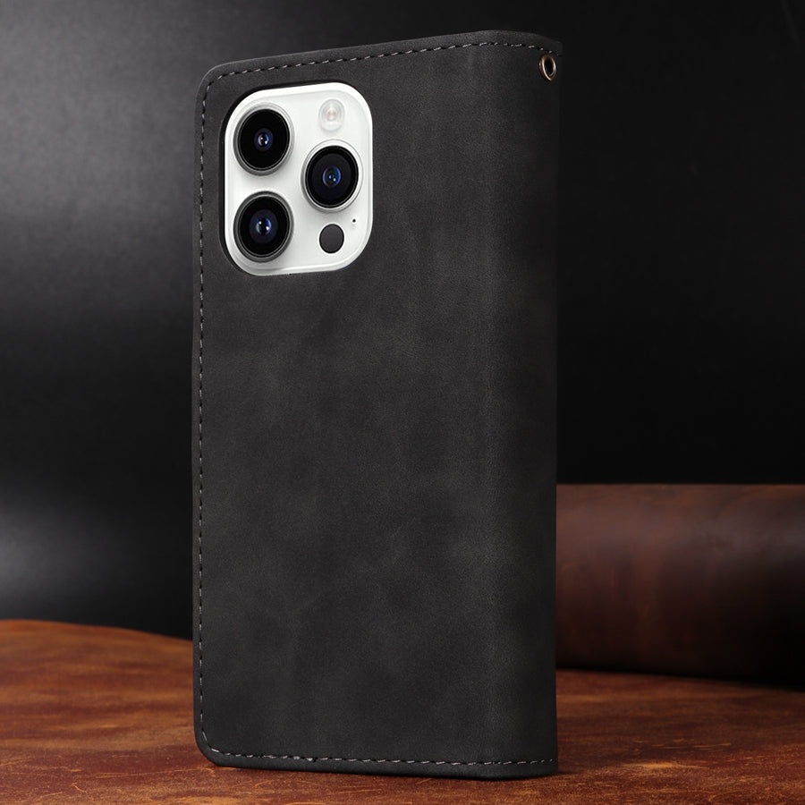 SecureSwipe Premium Leder Geldbörse Hülle für Apple iPhone | Geldbörse & Portmonee