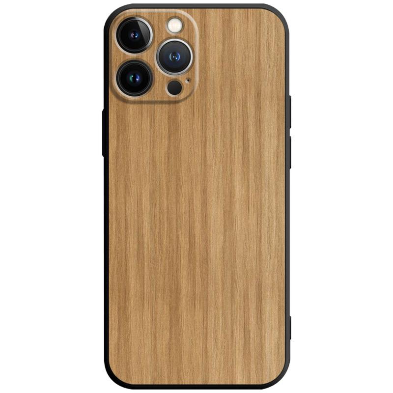 Premium Handyhülle, Abdeckung Braune glatte Holzmaserung Metallic Fall schwarz Phone 15/13/11/14 Pro Max/12/X/XS/8/7 Plus/XR