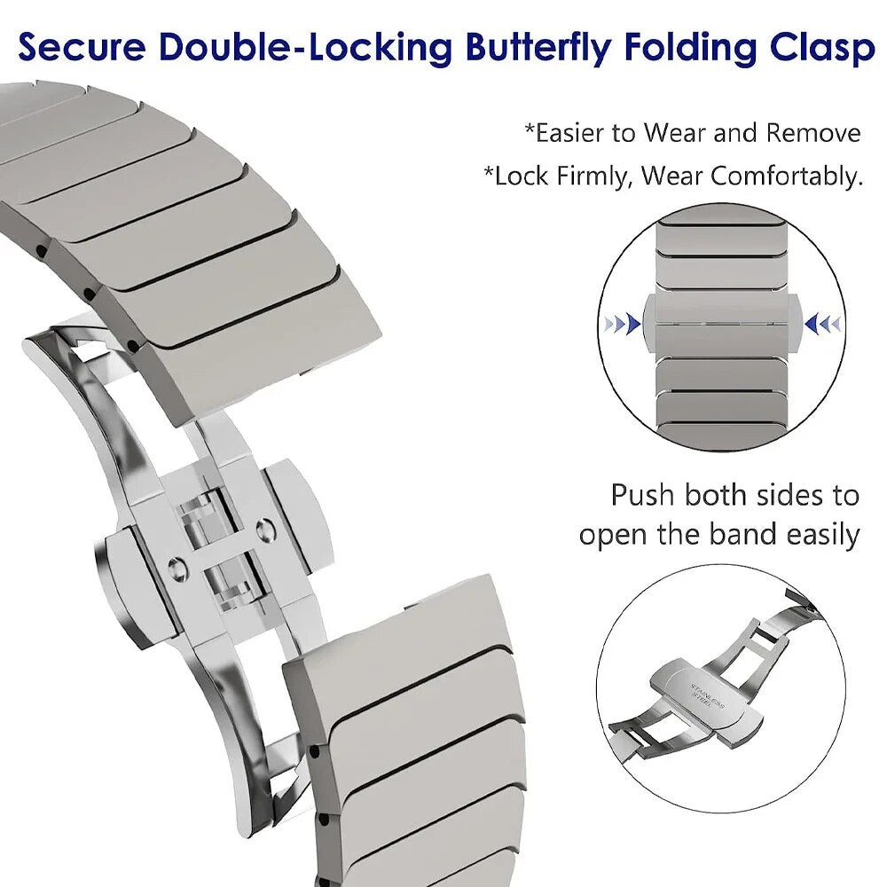 Titan Farbband für Luxury Apple Watch Serie 10/9/8/7/6/5/4/3/2/1 & Ultra 2/1, SE: 2024, 2023, 2022, 2021, 2020, 2019, 2018,