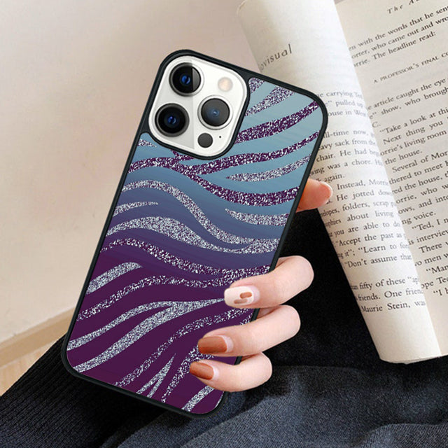 Premium Zebra-Muster Glitzer iPhone-Hülle | MagSafe-Case mit Rundumschutz & Kameralinsenschutz für Apple iPhone 17/17 Air, 16/16e, 15, 14, 13 Pro Max Plus Cover | Panzertasche & Stoßstangenabdeckung Handyhülle | Hochwertige Schutzhülle
