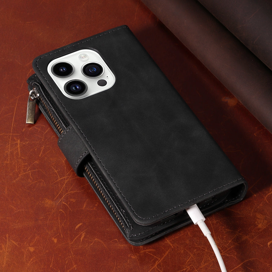 SecureSwipe Premium Leder Geldbörse Hülle für Apple iPhone | Geldbörse & Portmonee