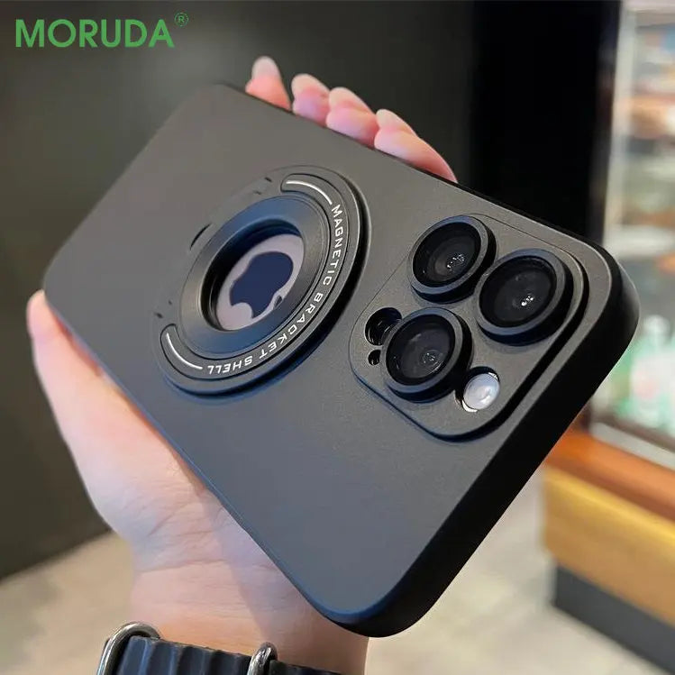 Magnetisches Metall MagSafe iPhone Hülle für Apple iPhone 17/17 Air, 16/16e, 15, 14, 13 Pro Max Plus | Premium Case, Stoßfeste Höchster Schutz - Luxus Schlank Matt mit Kamera Glaslinsenschutz, Ständer und Handhalterung Abdeckung