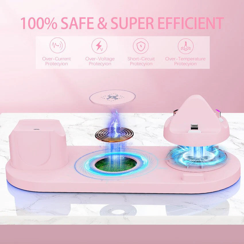 7-in-1 Ladestation Schnelle Kabellose Ladegerät | Schnellladestation, Watch, AirPods, Smartphones, Apple iPhone, Samsung, iOS & Android Schnellladegerät Charging Station