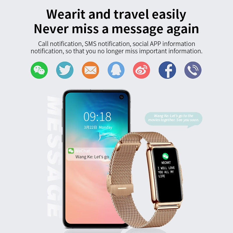 Luxus Damen Smartwatch mit Bluetooth-Anruf, Blutdruckmessung, Wasserdichtem Fitness-Tracker, Elegantem Full-Touch-Display – Mode-Smartwatch für Frauen mit Luxusarmband, Stilvoll & Sportlich, Gesundheit & Alltag – Kompatibel mit Android & iOS Smartphones