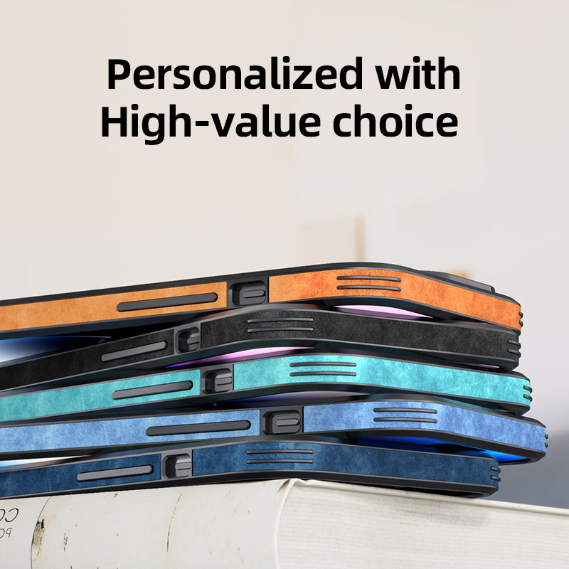 Hochwertige Leder-iPhone-Hülle mit stoßfester Kameraschutzabdeckung Tasche | MagSafe Case für Apple iPhone 16/15/14/13/12 Pro Max Plus Mini | Panzer-Cover Handyhülle