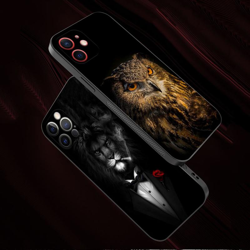 Hochwertige iPhone-Hülle mit Tierdesigns: Wolf, Hund, Katze, Vogel, Löwe, Tiger | MagSafe-kompatibles Case mit Kameralinsenschutz | Premium Hardcase für Apple iPhone 17/17 Air, 16/16e, 15, 14, 13 Pro Max Plus Cover | Stoßsichere Handyhülle & Panzertasche