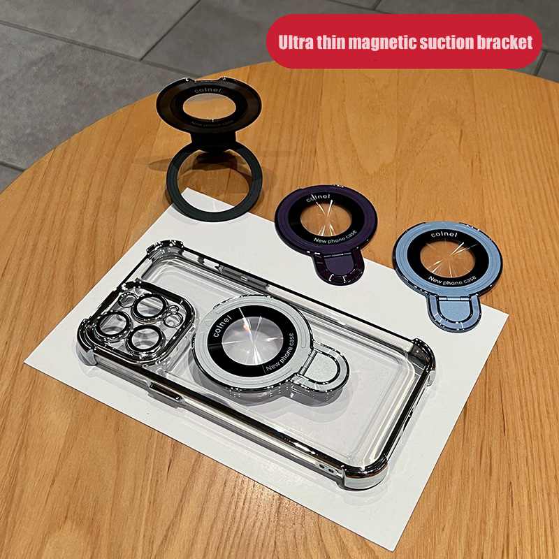 Luxus Ultra-Dünne Matte iPhone-Hülle mit Ringhalterung, Ständer und Kameralinsenschutz | MagSafe Case mit magnetischem, kabellosem Schnellladen für Apple iPhone 17/17 Air, 16/16e, 15, 14, 13 Pro Max Plus | Harte PC-Panzertasche, stoßfeste Handyhülle