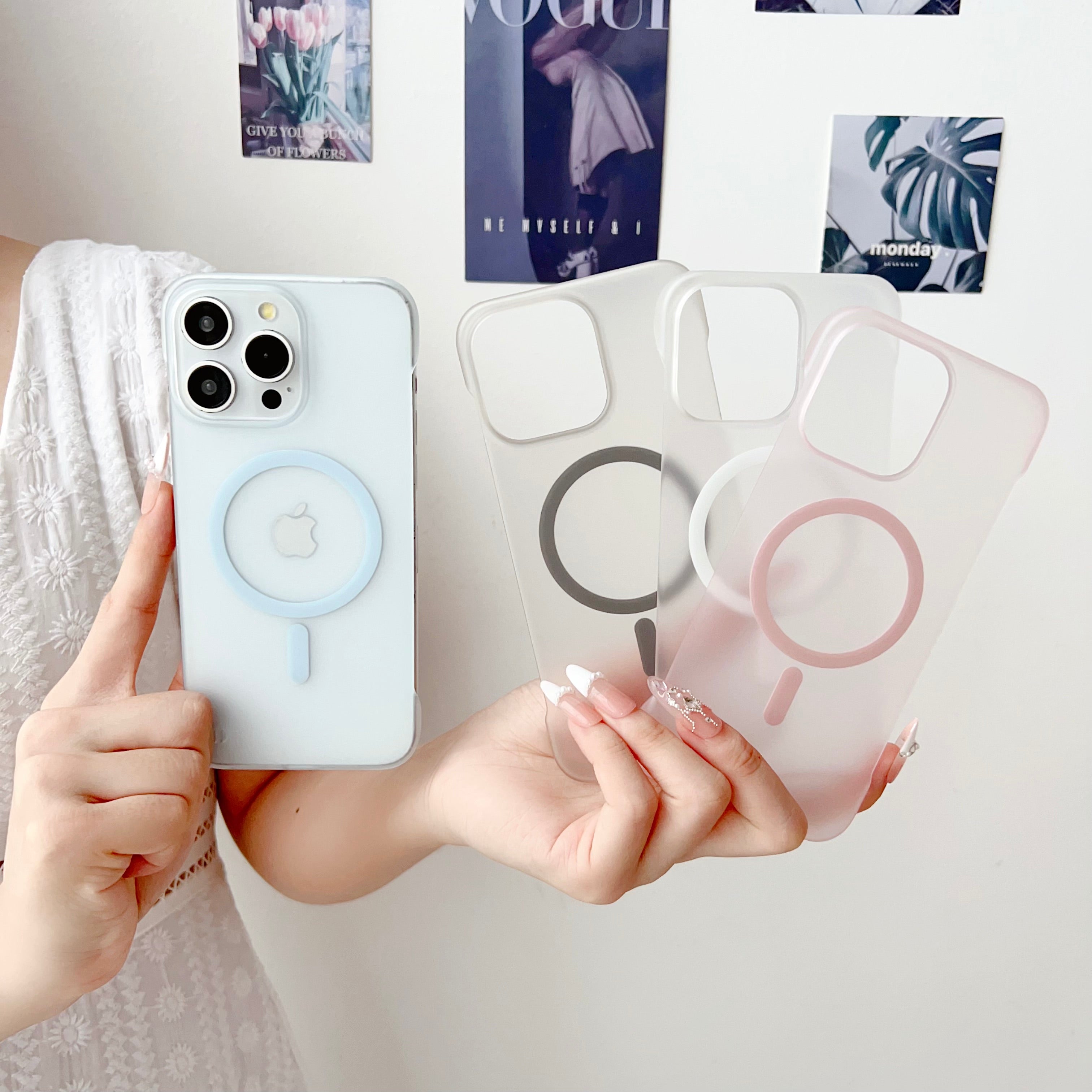 Ultra-Dünne Magnetische Transparente für Apple iPhone 17/17 Air, 16/16e, 15, 14, 13, 12 Pro Max Plus Mini Hülle | Premium Stoßfeste Schlanke Randlose Klare Wasserabweisende Schutzhülle mit Magsafe