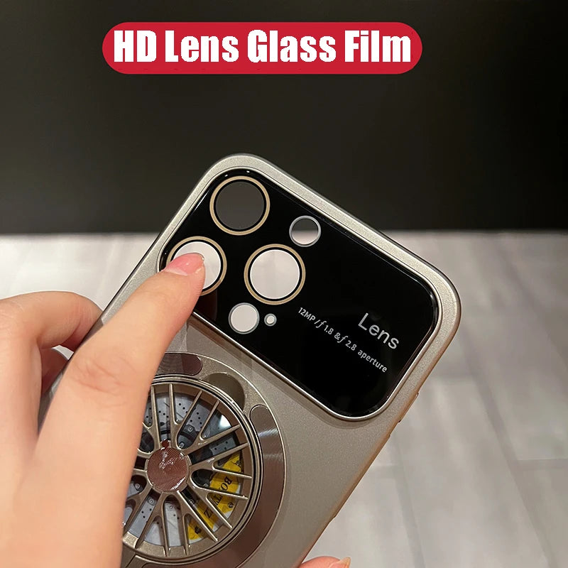 Premium iPhone Hülle, 360 Grad Rotierender Gyro-Standfunktion, Faltbarem Halter | MagSafe Case, Rundumschutz, Kameralinsenschutz für iPhone 17/17Air, 16/16e, 15, 14, 13 Pro Max Plus Cover | Panzertasche und Stoßsgenabdeckung | Hochwertige Schutzhülle