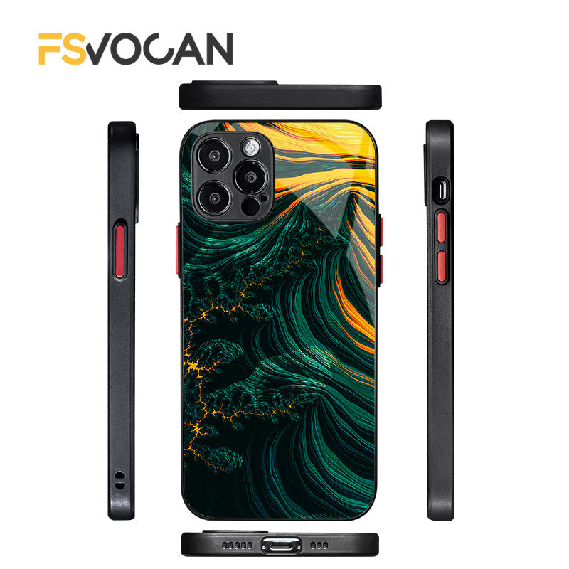 Luxus Gold-Rahmen Marmor iPhone-Hülle Stoßfestes Case | MagSafe Handyhülle für Apple iPhone 17/17 Air, 16/16e, 15, 14, 13 Pro Max Plus | Kameraschutzabdeckung, Tasche & Panzer-Schutzhülle