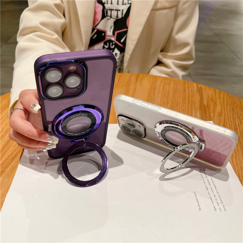 Magnetisches Metall MagSafe iPhone Hülle für Apple iPhone 17/17 Air, 16/16e, 15, 14, 13 Pro Max Plus | Premium Case, Stoßfeste Höchster Schutz - Luxus Schlank Matt mit Kamera Glaslinsenschutz, Ständer und Handhalterung Abdeckung