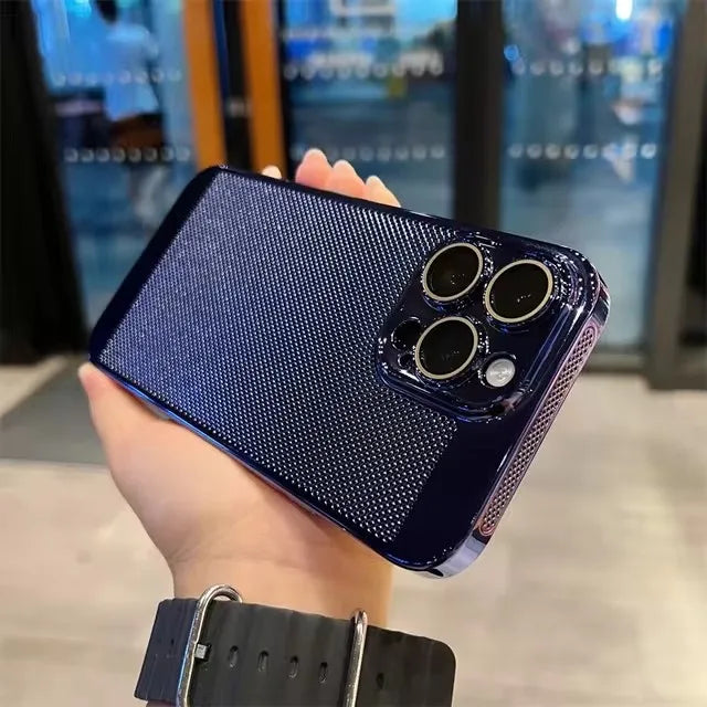 Premium iPhone Hülle mit Wärmeableitung: Galvani Wabenmuster | MagSafe Case mit Rundumschutz & Kameralinsenschutz für Apple iPhone 17/17 Air, 16/16e, 15, 14, 13 Pro Max Plus Cover | Panzertasche und Stoßstangenabdeckung | Stilvolle Schutzhülle