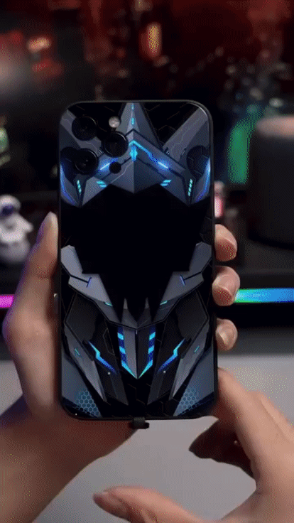 Luxus Ultra Dünne Apple iPhone LED Anruflicht Handyhülle mit Kameralinsenschutz: Punk Mecha Case Panzer Schutzhülle für iPhone 17/17 Air, 16/16e, 15, 14, 13 Pro Max Plus - MagSafe Cover & Tasche