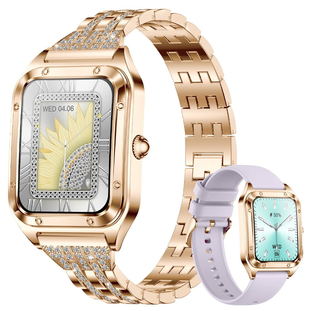 Luxus Mode Smartwatch für Damen | Bluetooth-Anruf, Blutdruckmessung, Multifunktions-Sportarmband, wasserdicht |