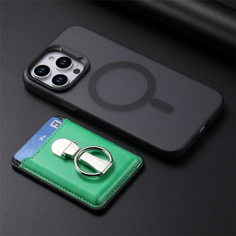 Hochwertige Leder MagSafe Brieftasche mit Kartenfächern: Klapp-Ringhalter & für iPhone 16/15/14/13/12 Pro - Phone Heaven Zone