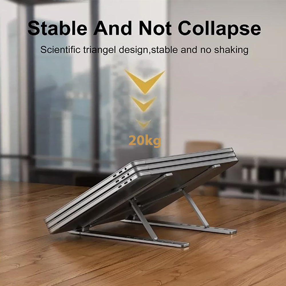 Premium Faltbarer Aluminium Laptopständer: Tragbare Notebook-Unterstützung & Computerhalterung - Ideal für MacBook Air/Pro/M3/M2/M1: 16,14,13-inch | 2024/2023/2022/2020 Series | Leichtes, Zubehör für Ergonomische Arbeitsstation