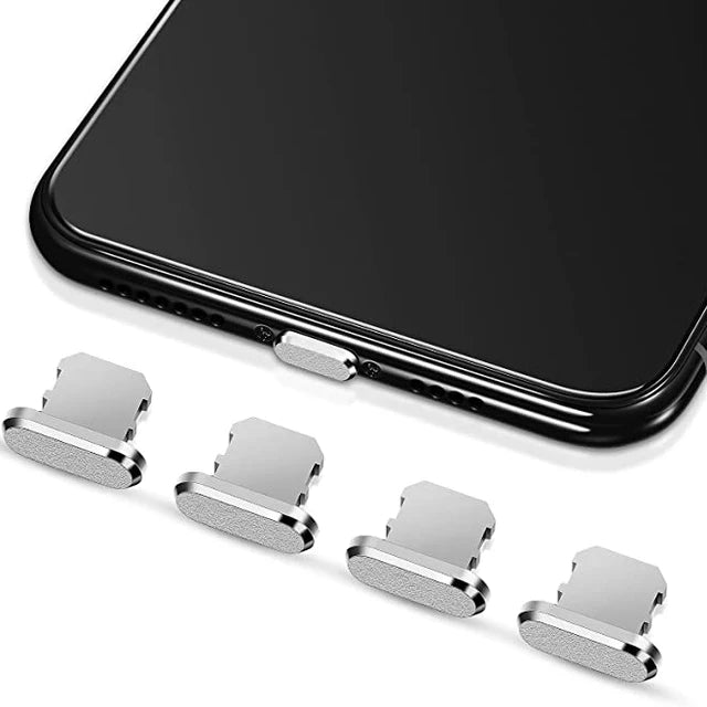 Premium Metall-Staubschutz für iPhone 15/14/13/12 Pro/Max/Plus/Mini | Ladeanschluss-Schutz, kompatibel mit iPhone & iPad