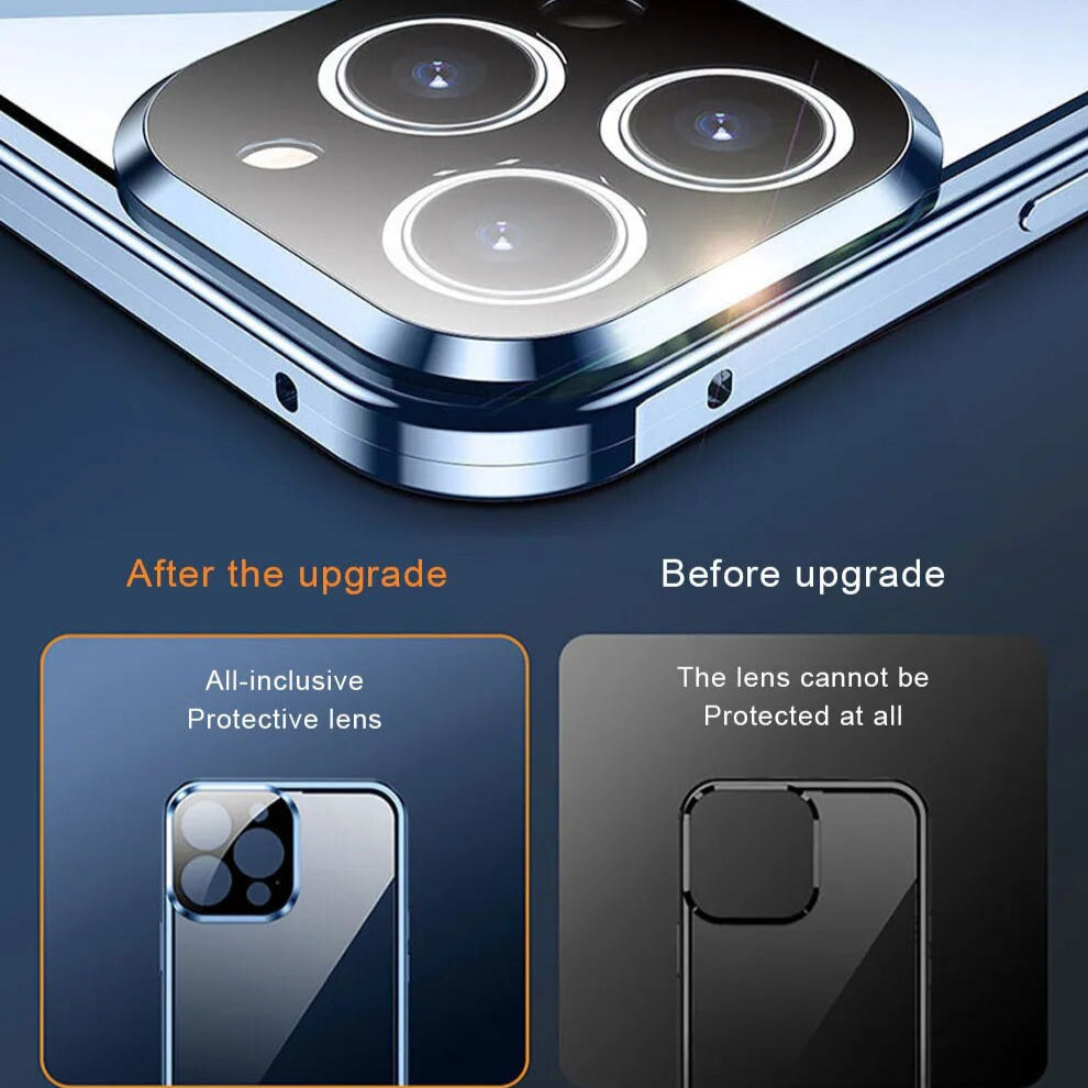 Luxus Ultra-Dünne iPhone Hülle mit 360° Vollschutz aus Metall und Glas | MagSafe