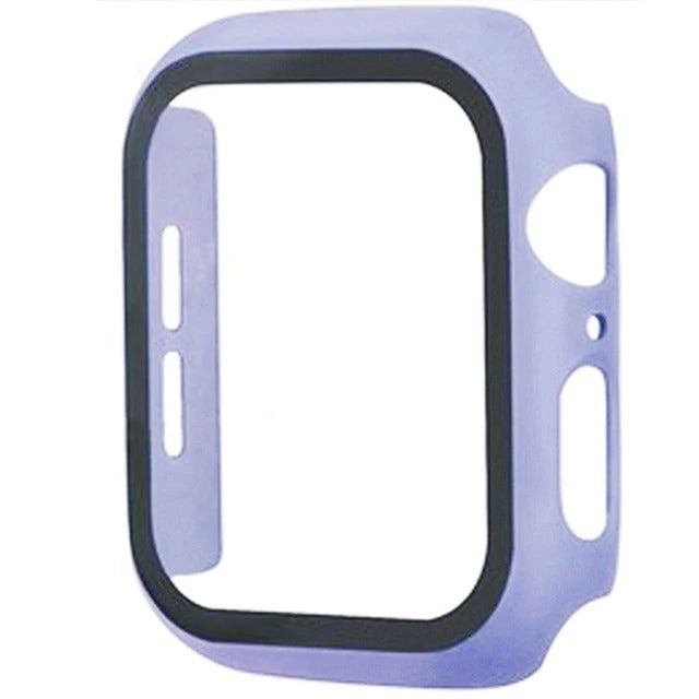 Hochwertige Glasabdeckung-Hülle & Case für Apple Watch Serie 9/8/7/6/SE/5: 44mm, 40mm, 41mm, 45mm, 42mm, 38mm | Cover