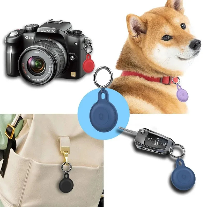 Hochwertiger Retro-Leder Schlüsselring für Apple Airtag Locator Tracker | Apple Airtag Armband Anti-Drop Schutzhülle