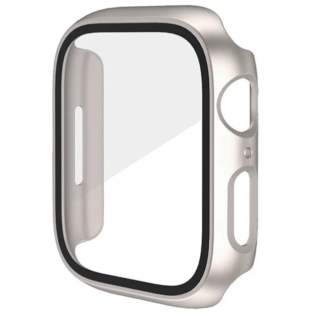 Hochwertige Glasabdeckung-Hülle & Case für Apple Watch Serie 9/8/7/6/SE/5: 44mm, 40mm, 41mm, 45mm, 42mm, 38mm | Cover