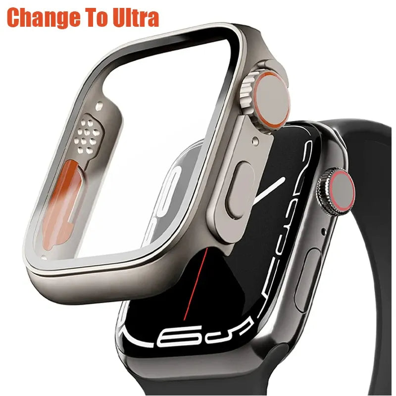Premium Displayschutzfolie für Apple Watch 44mm 45mm 40mm 41mm - Hartes PC-Front | und Rückseitenstoßstangengehäuse für i