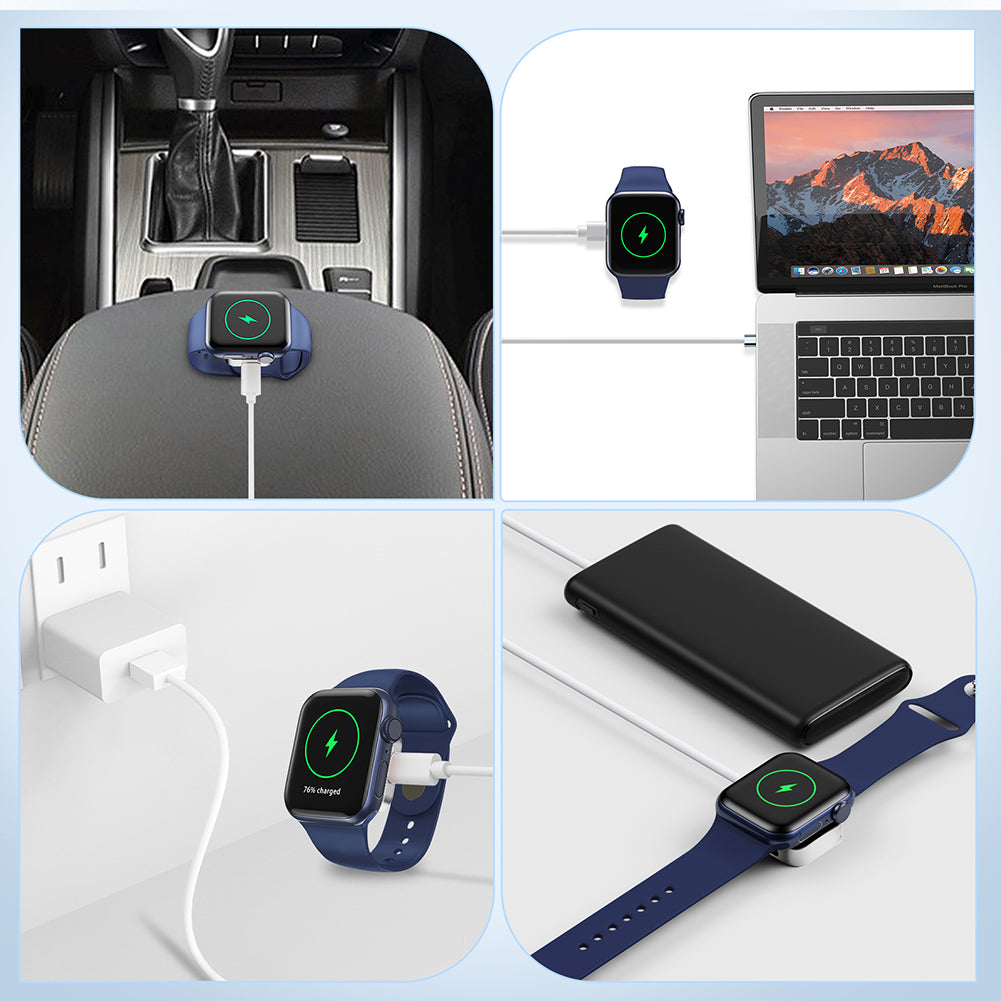 Premium 2-in-1 Ladedock Ständer 8-Pin Typ-C Drahtloses Magnetisches Ladegerät für Apple Watch Ultra | Kompatibel mit Apple