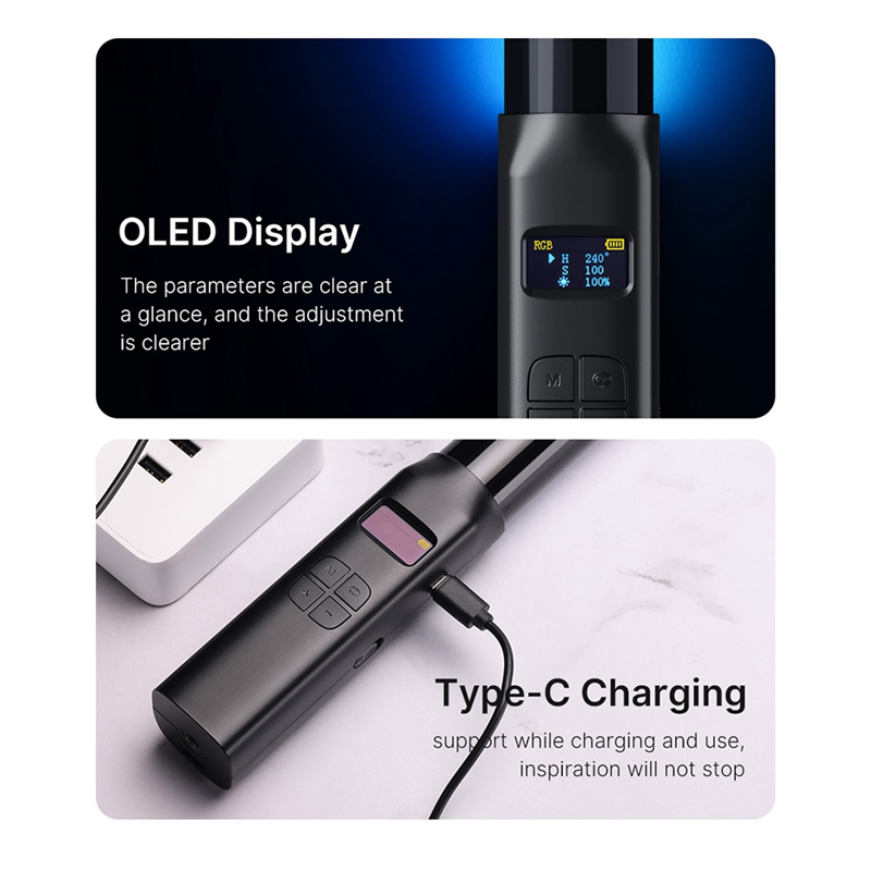 Premium VL119 Handheld RGB LED Lichtstab, 19,68 Zoll, Buntes Stick-Licht, CRI 95+, 2500K-9000K, Für Foto- & Videografie,