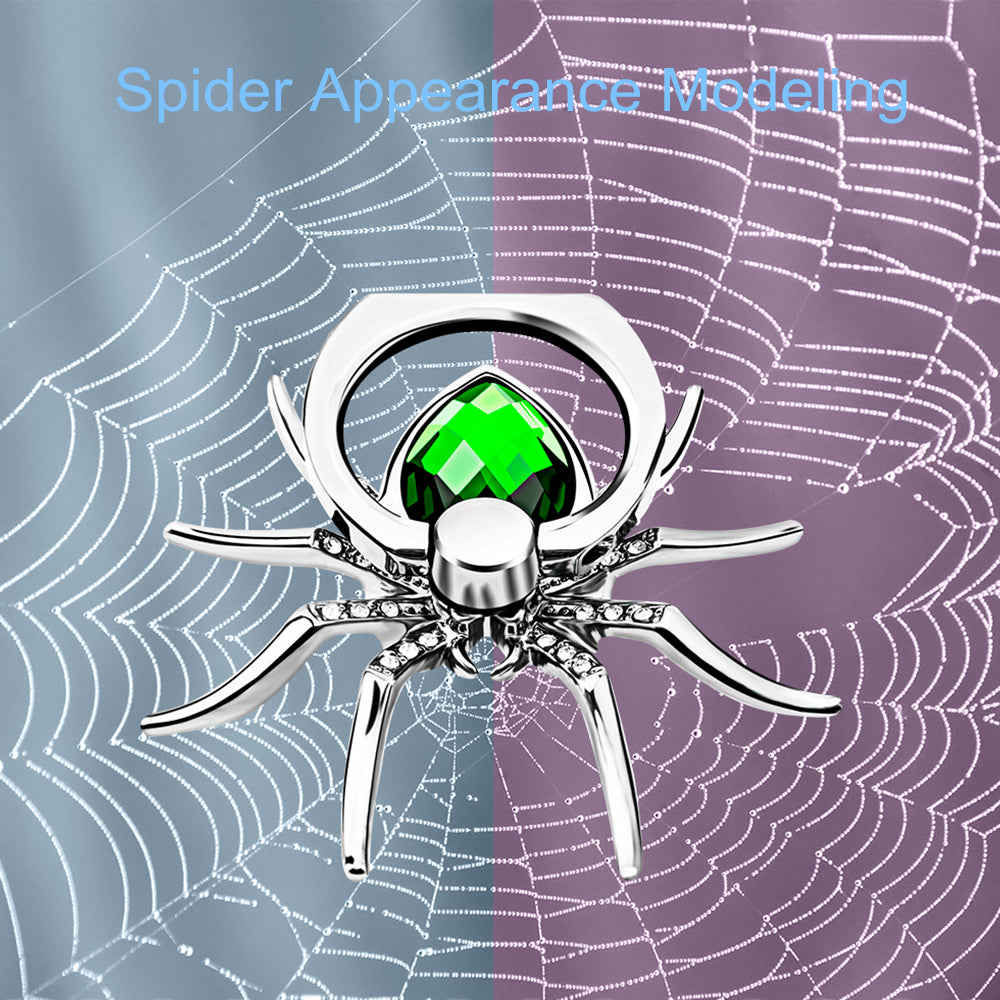 Universaler Luxus-Bling-Diamant-Metall-Spinne Handy-Fingerringhalter, 360° drehbarer Ständer für Apple iPhone, Samsung