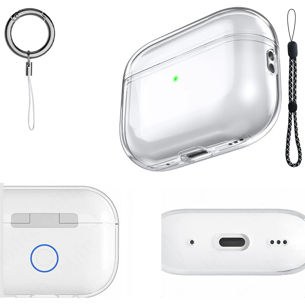 Klare Silikon  iPhone Hülle für AirPods |  Transparente Weiche TPU-handyhüllen mit Seil Kopfhörer zubehör für Apple Airpod