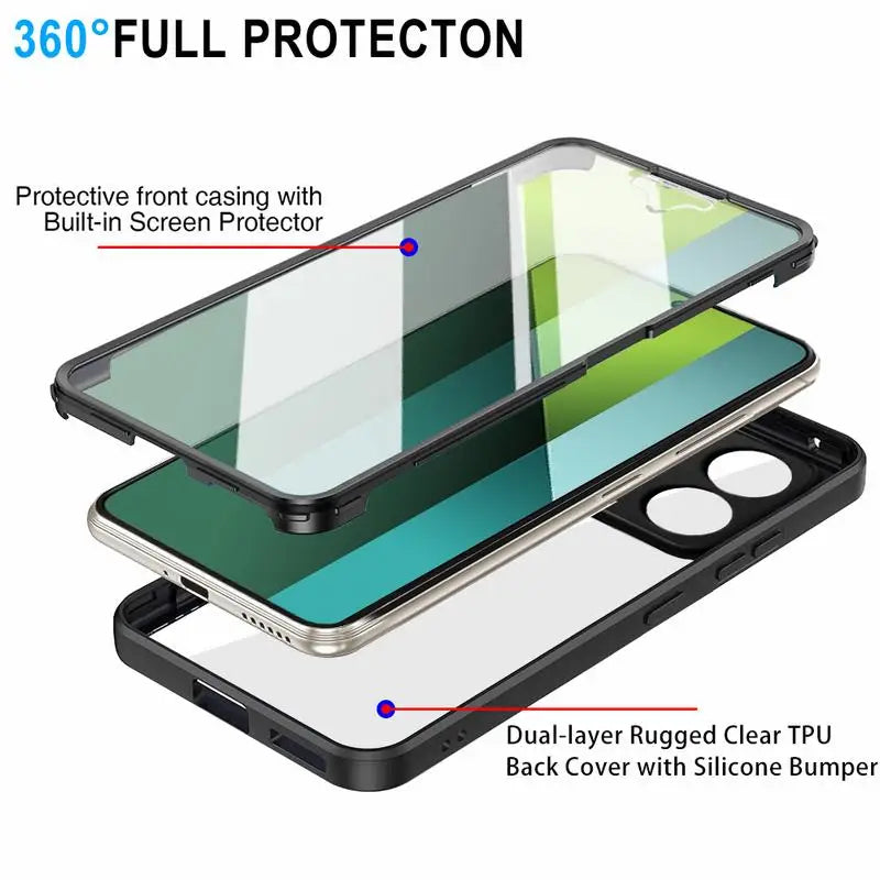 High-Quality Transparent 360-Degree Silicone Protection iPhone Case with MagSafe | 360-Degree Protection and Camera Lens Cover for Apple iPhone 16/15/14/13/12 Pro Max, Plus, Mini Cover | Armor Case and Bumper Cover | Premium Phone Case