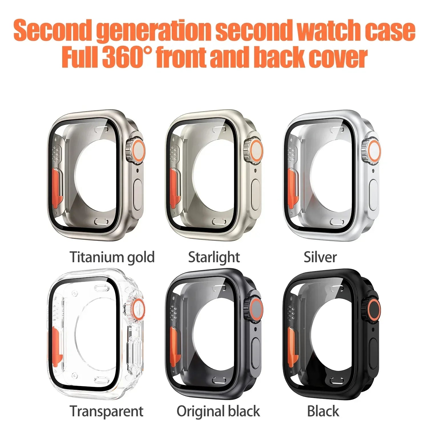 Screen Protector for Premium Apple Watch 44mm 45mm 40mm 41mm - Hard PC Front | and Back Bumper Case for iWatch Series 10/9/8/7/6/5/4/3/2/1 & Ultra 2/1, SE: 2024, 2023, 2022, 2021, 2020, 2019, 2018, 2017, 2016,