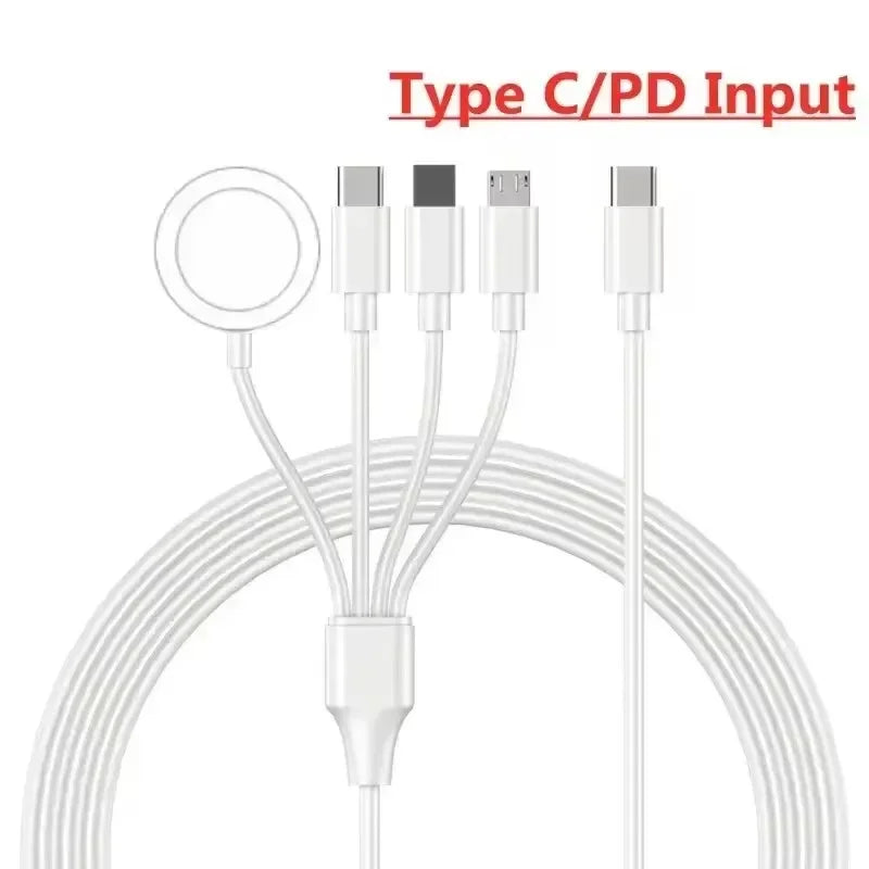 4-in-2 High-Quality USB Charging Data Cable for Smartphones, Apple iPhone, Samsung, iOS & Androide | iWatch Type-C Fast Charging Cable of High Quality