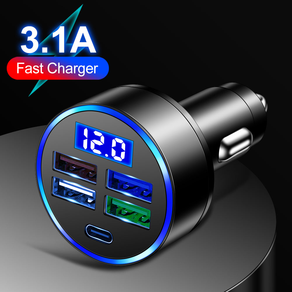 High-Quality FM Transmitter, Wireless Car, Bluetooth 5.0, USB Charger, Car Aux Radio, MP3 Player, Music, Hands-Free Kit | Premium Auto Car Charger Smartphones, Apple iPhone, Samsung, iOS &amp; Android