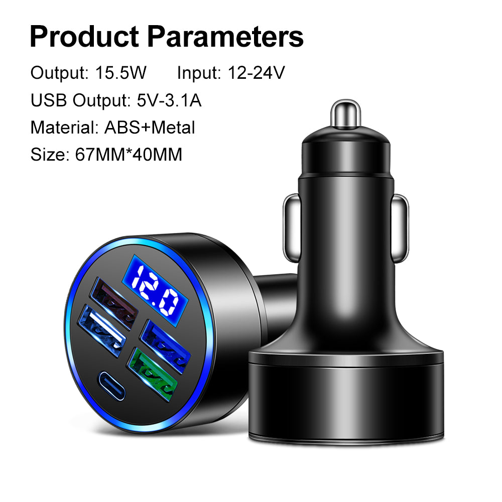 High-Quality FM Transmitter, Wireless Car, Bluetooth 5.0, USB Charger, Car Aux Radio, MP3 Player, Music, Hands-Free Kit | Premium Auto Car Charger Smartphones, Apple iPhone, Samsung, iOS &amp; Android